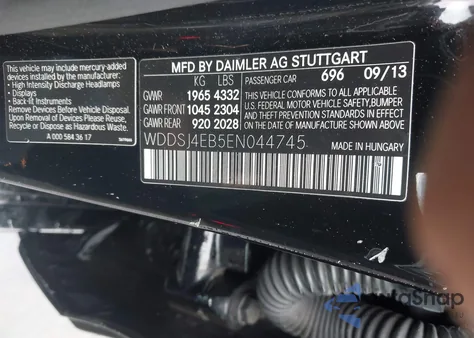 2014 Mercedes-Benz Cla 250 z USA, uszkodzony, nr VIN WDDSJ4EB5EN044745